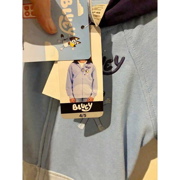 NWT Bluey Blue Zip-Up Hooded Jacket - Kid's XS - Picture 5 of 5